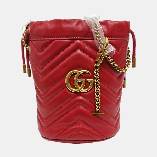 GG Marmont Mini Quilted Calfskin Red