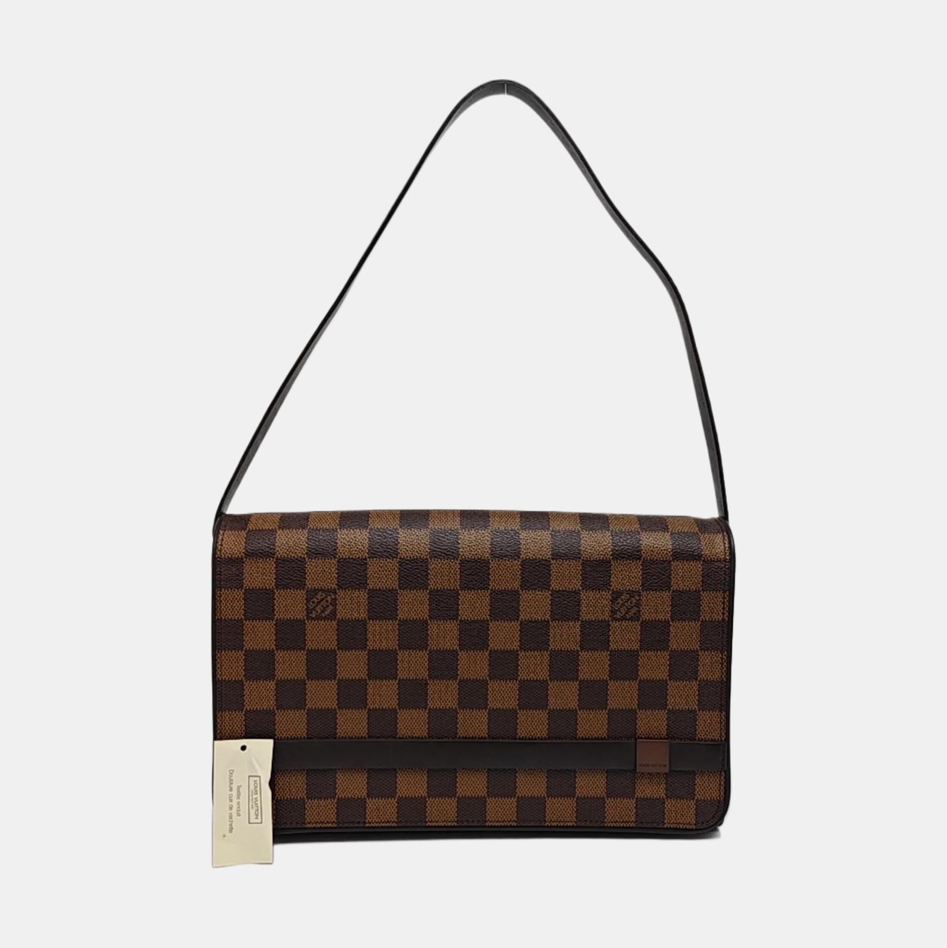 TRIBECA Damier Ebene Coated Canvas Brown
