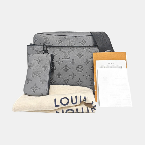 TRIO Monogram Calfskin Gray