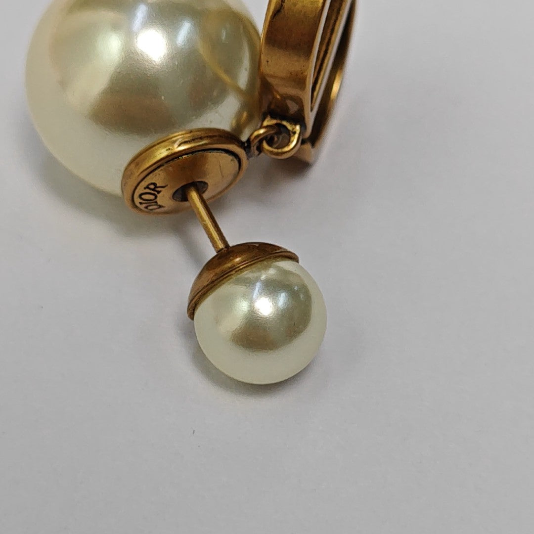 Dior Tribales Metal White Stud Earrings