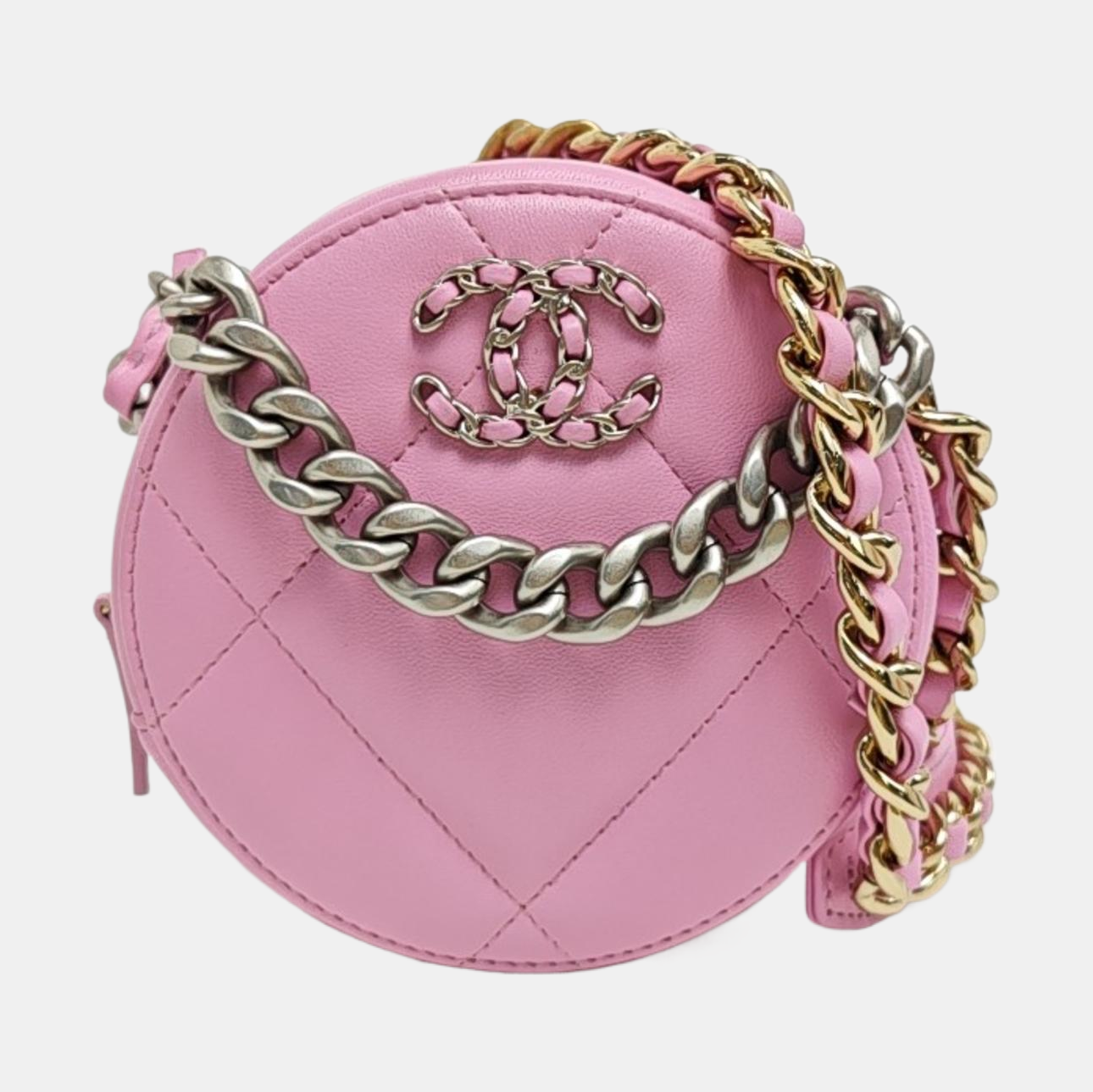 CHANEL 19 Small Quilted Lambskin Pink