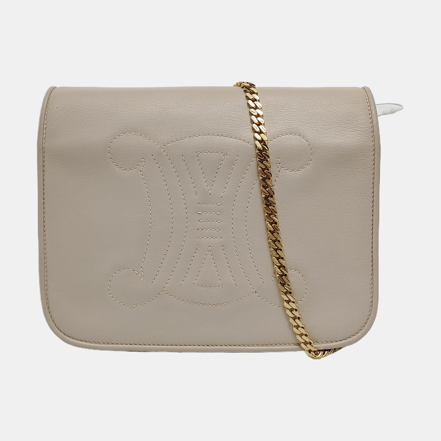 Authenticated pre-owned  TRIOMPHE Calfskin Beige - Shoulder Bag at Looply
