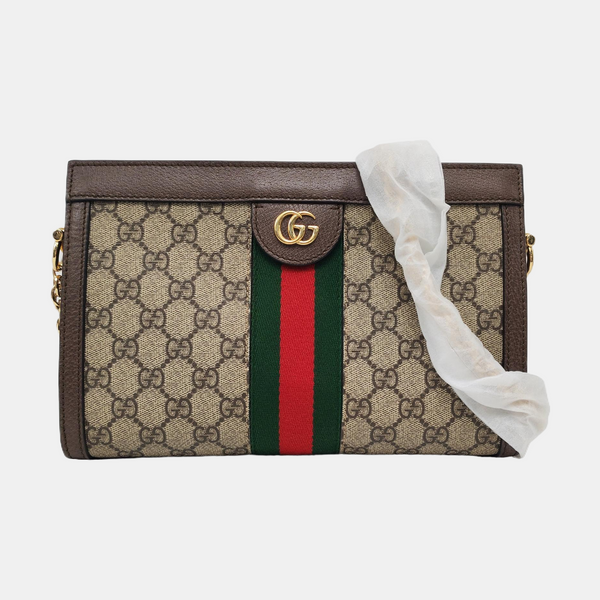 Ophidia Small Monogram Coated Canvas Beige