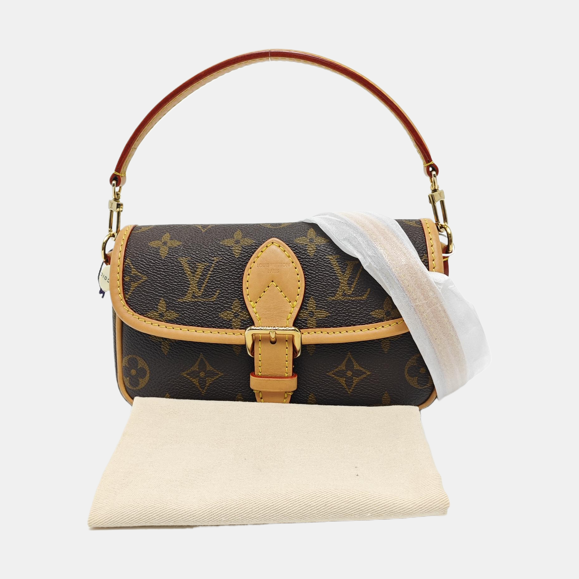 DIANE Nano Monogram Coated Canvas Brown