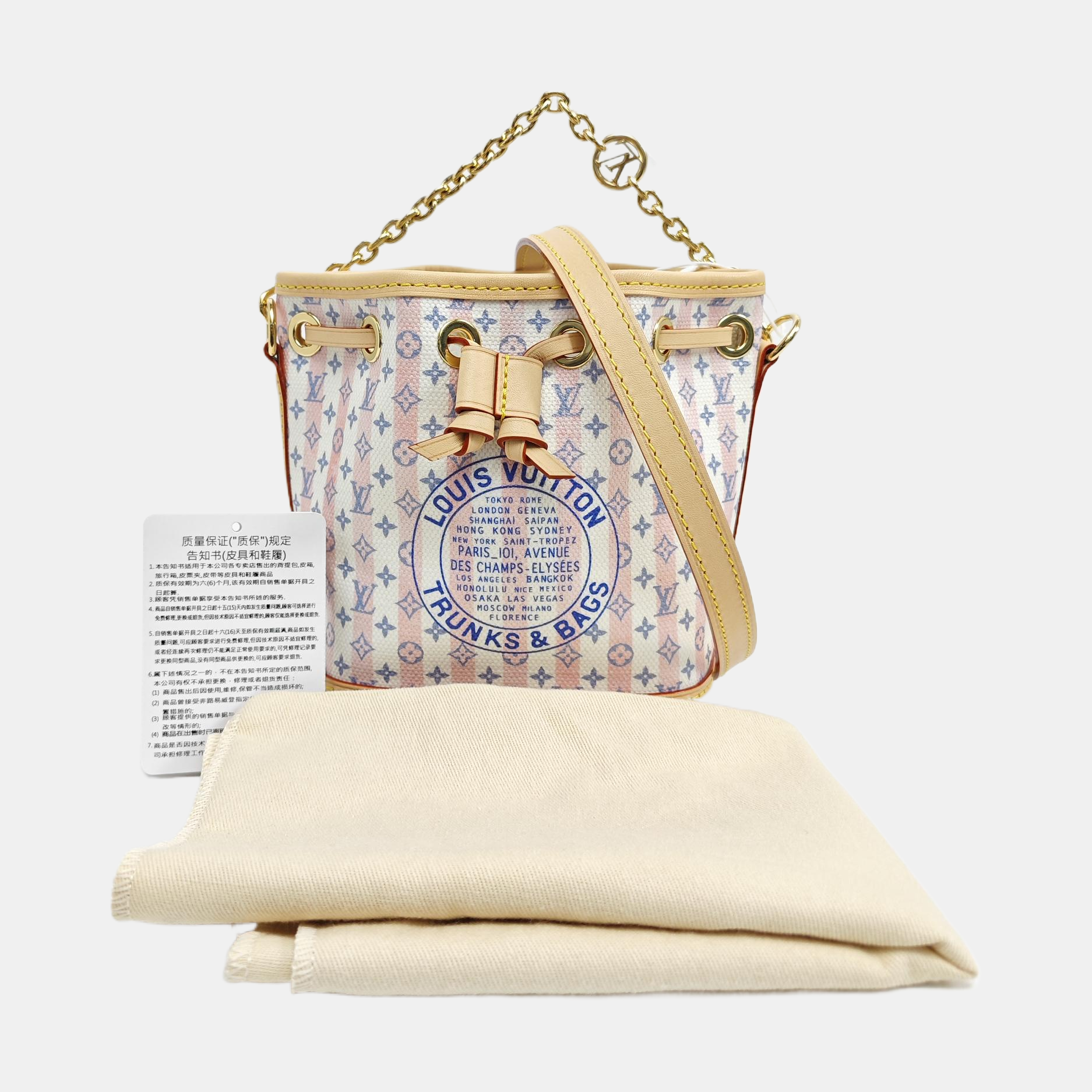 Monogram Coated Canvas Bucket Bag White