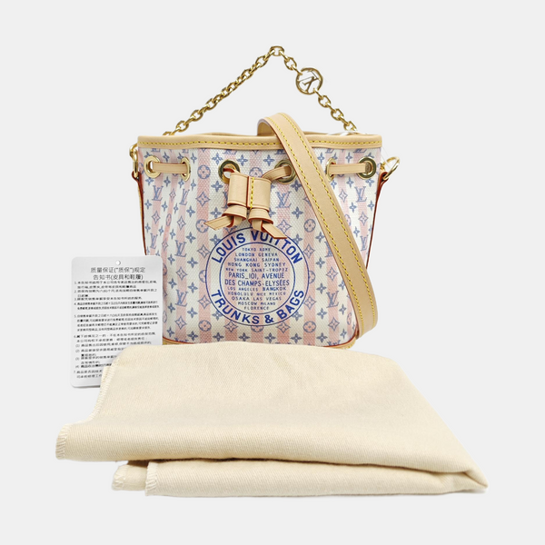 Monogram Coated Canvas Bucket Bag White