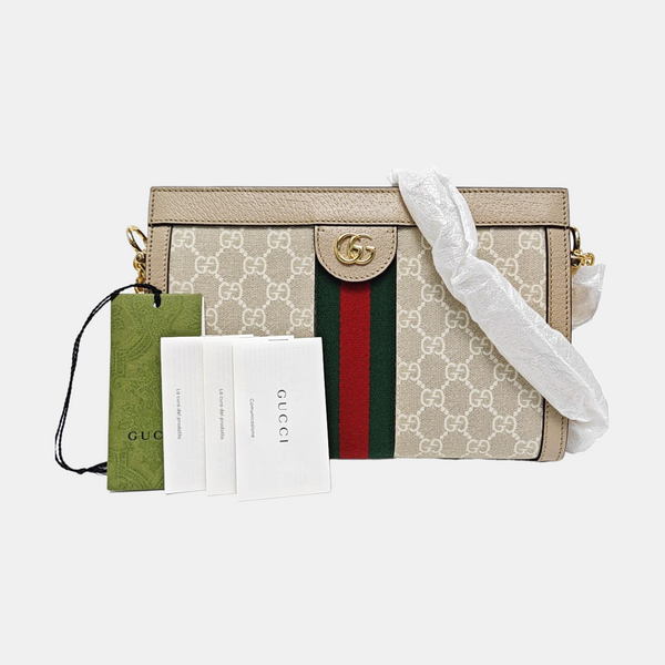 Ophidia Small Monogram Coated Canvas White