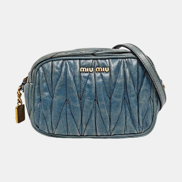 Calfskin Shoulder Bag Blue