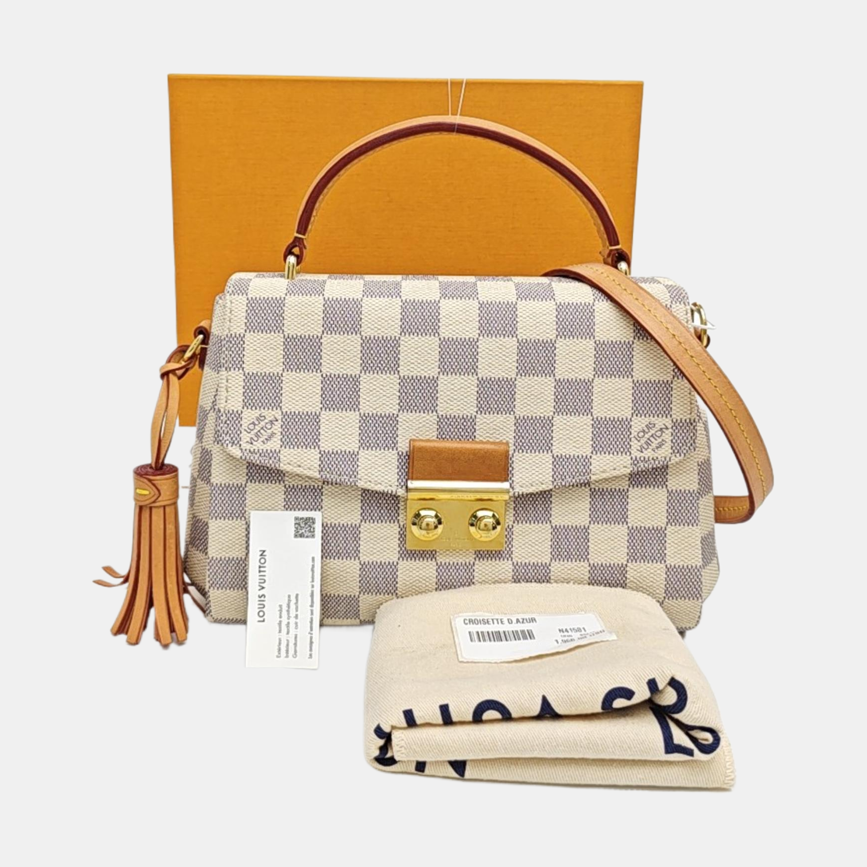CROISETTE Damier Azur Coated Canvas White