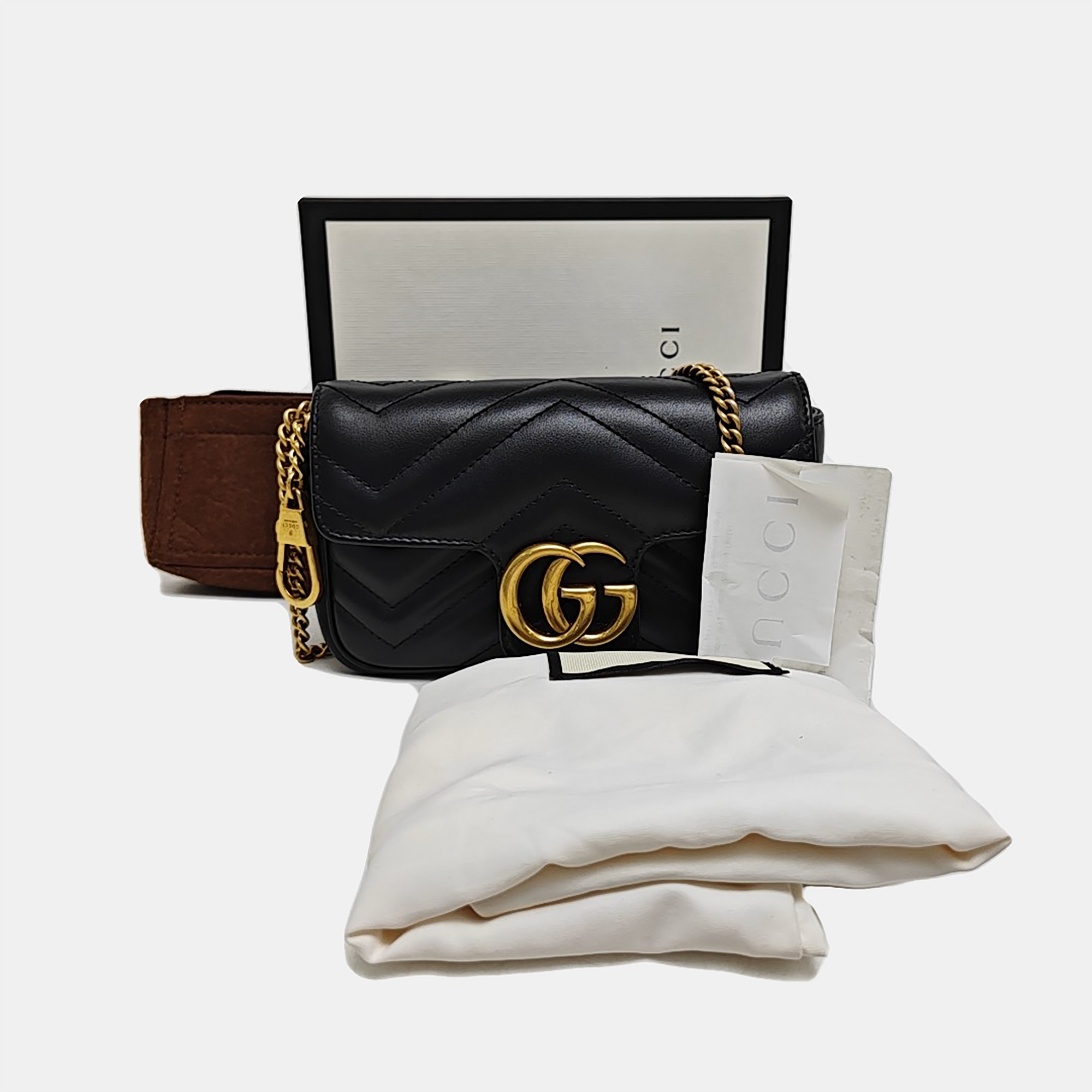 GG Marmont Mini Quilted Calfskin Black
