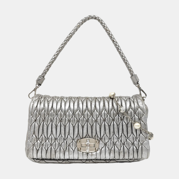 Crystal Quilted Lambskin Silver
