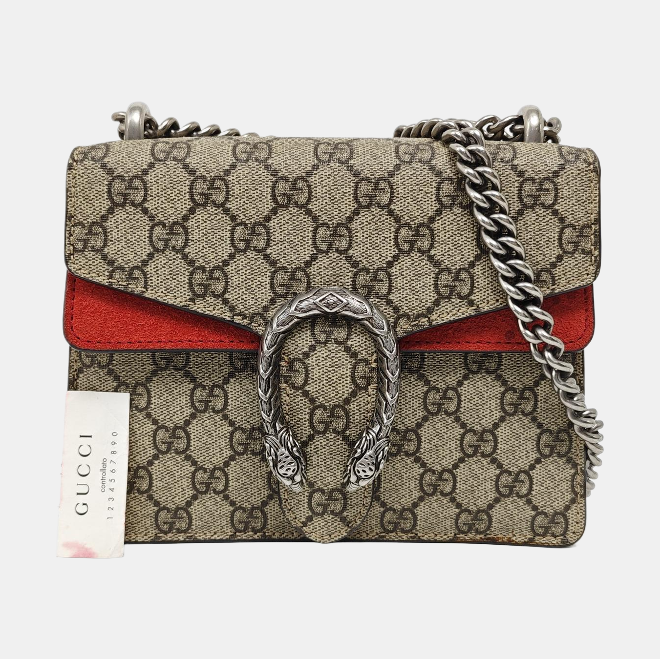 Dionysus Mini Monogram Coated Canvas Beige