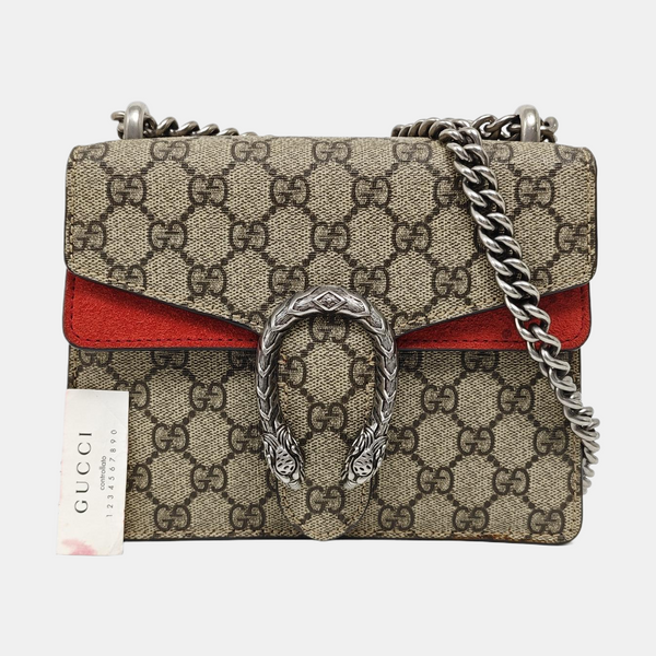 Dionysus Mini Monogram Coated Canvas Beige