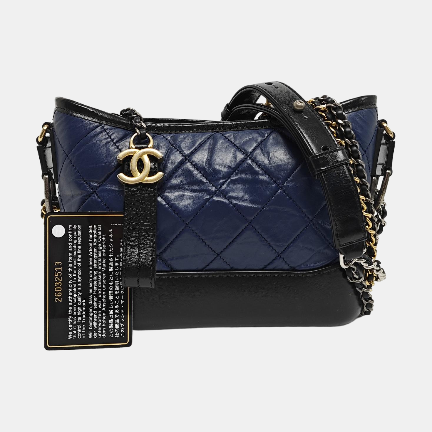 Authenticated pre-owned  GABRIELLE Small Quilted Calfskin Blue - Crossbody Bag at Looply