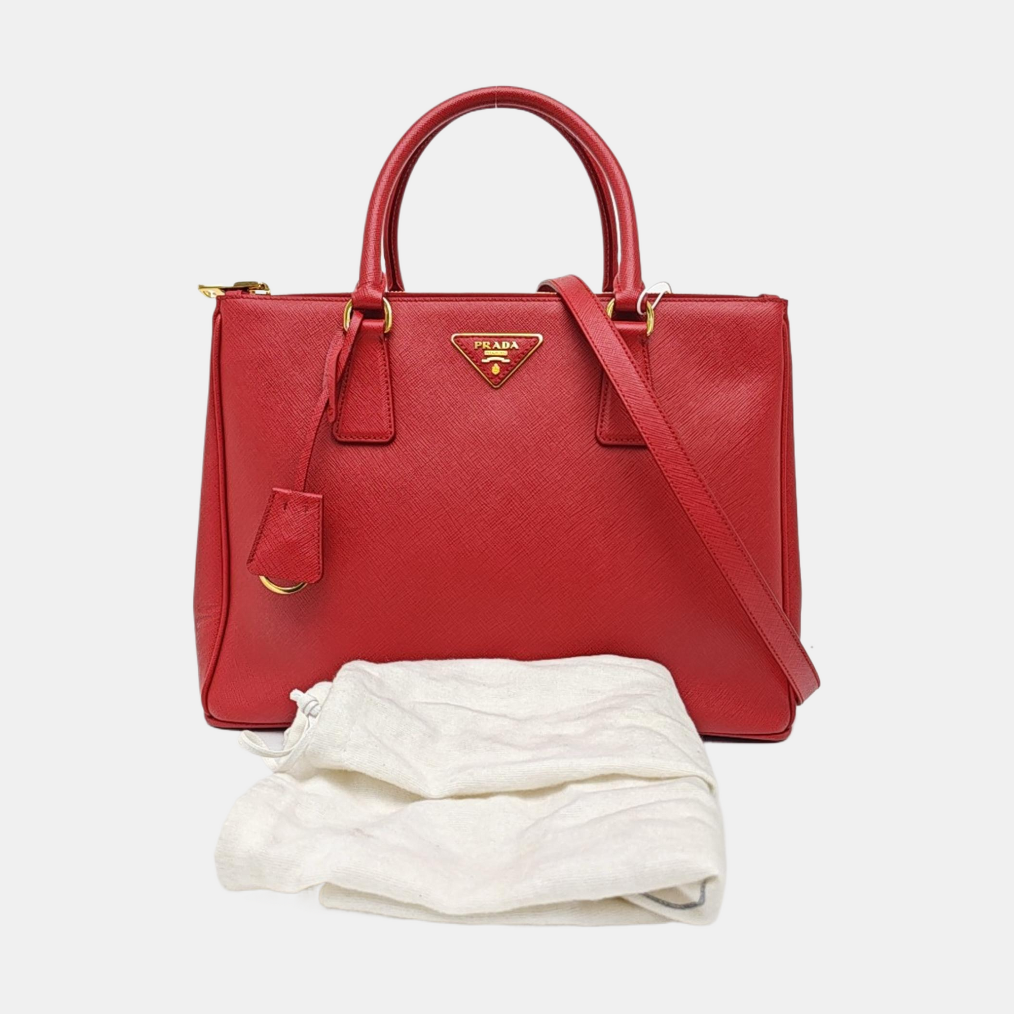 Galleria Large Saffiano Calfskin Red