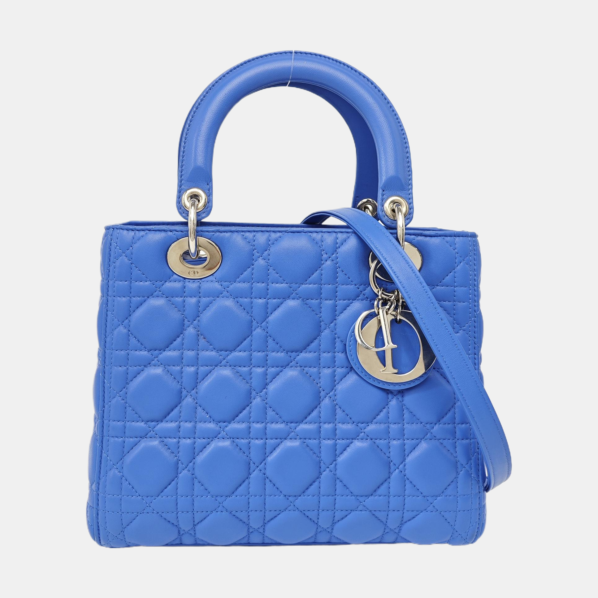 Lady Dior Medium Cannage Lambskin Blue