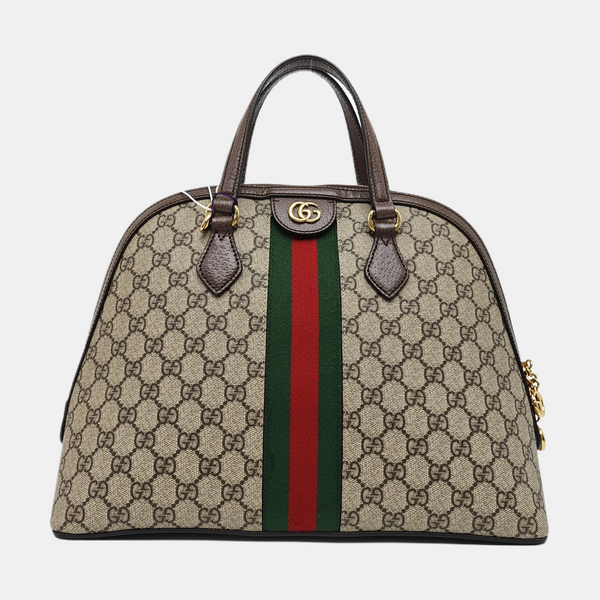 Ophidia Medium Monogram Coated Canvas Beige
