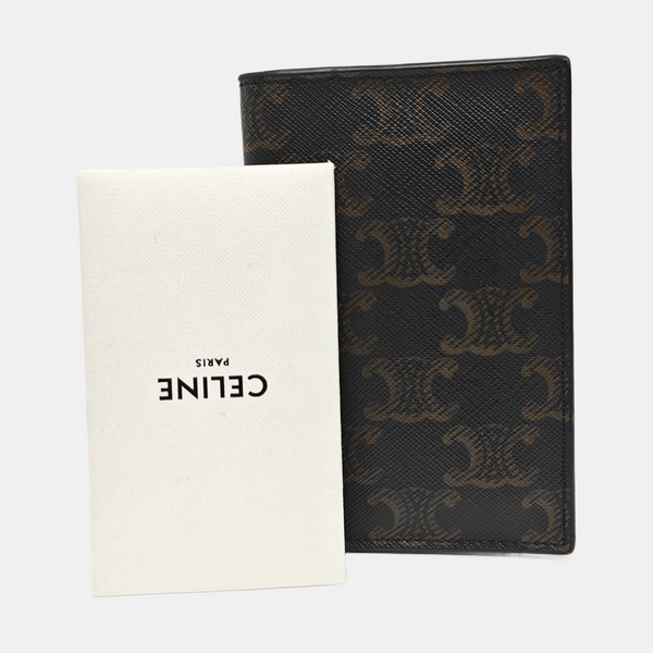 Coated Canvas Card Holder Brown