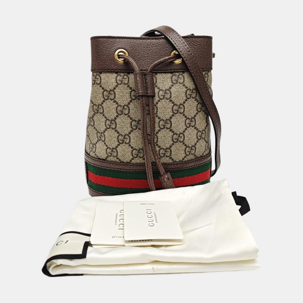 Ophidia Mini Monogram Coated Canvas Beige