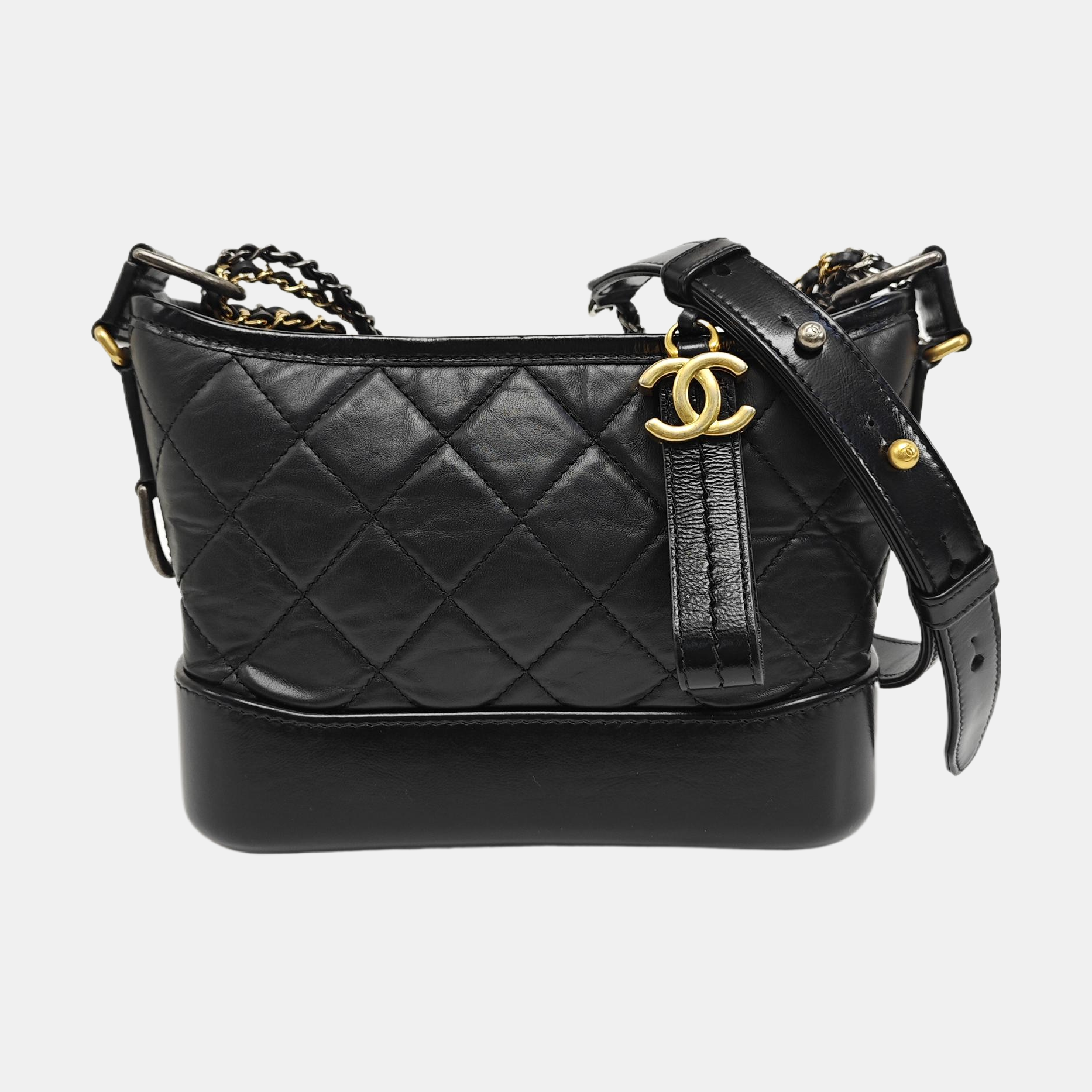 GABRIELLE Small Quilted Calfskin Black