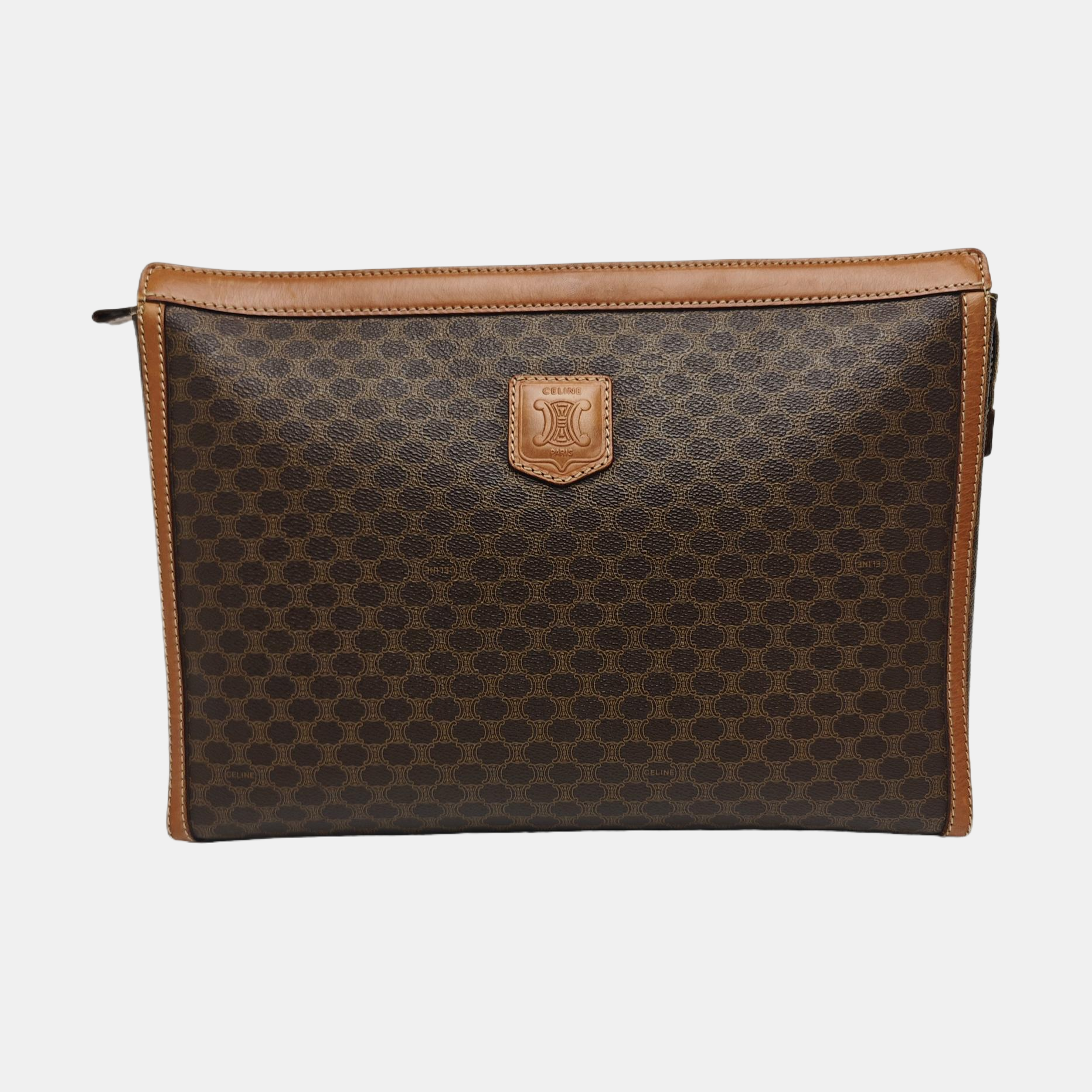 MACADAM CLUTCHES Coated Canvas Brown