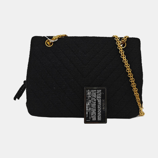 JUST MADEMOISELLE Medium Chevron Terry Cloth Black