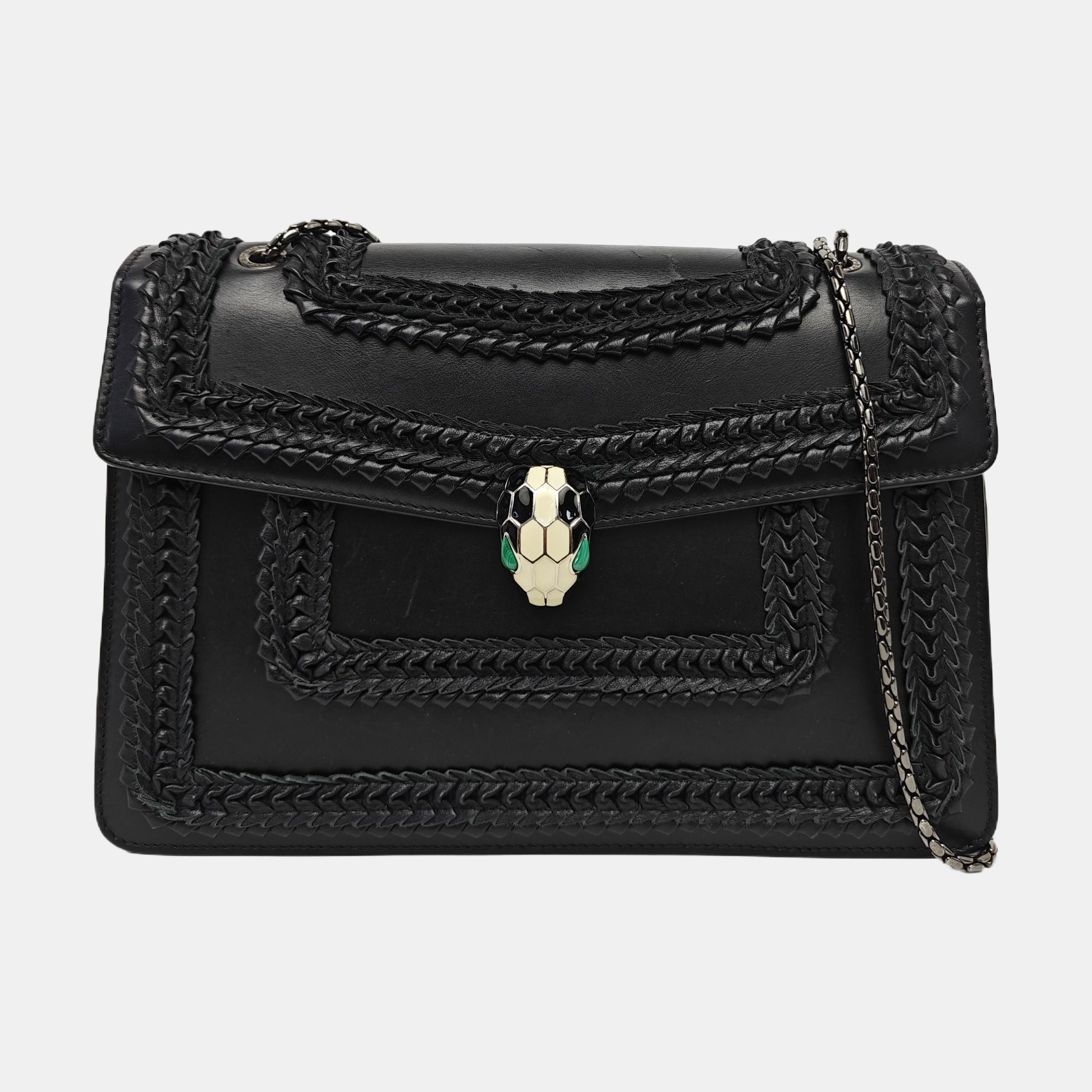 SERPENTI FOREVER Medium Calfskin Black