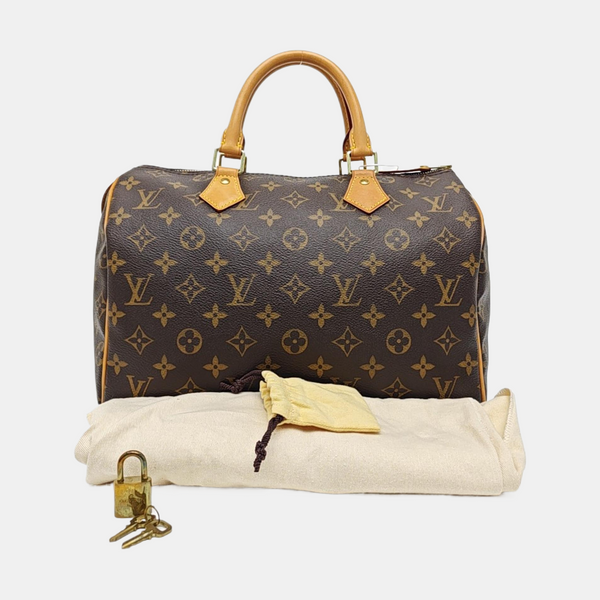 SPEEDY 30 Monogram Coated Canvas Brown
