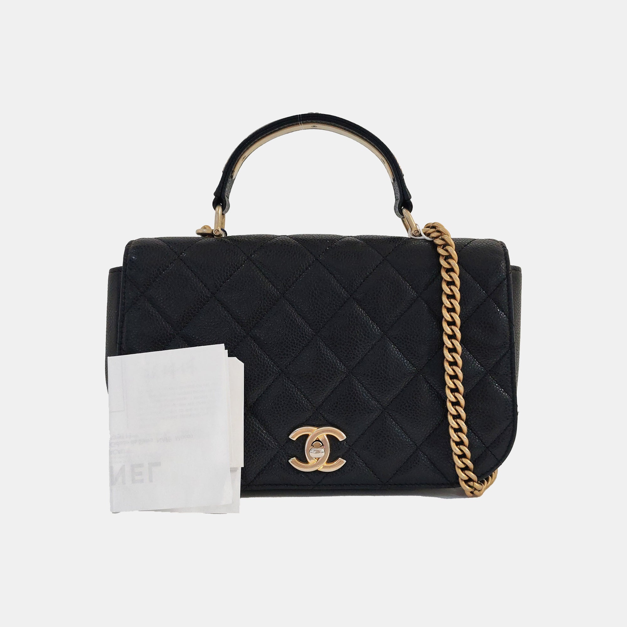 Quilted Grained Calfskin Black