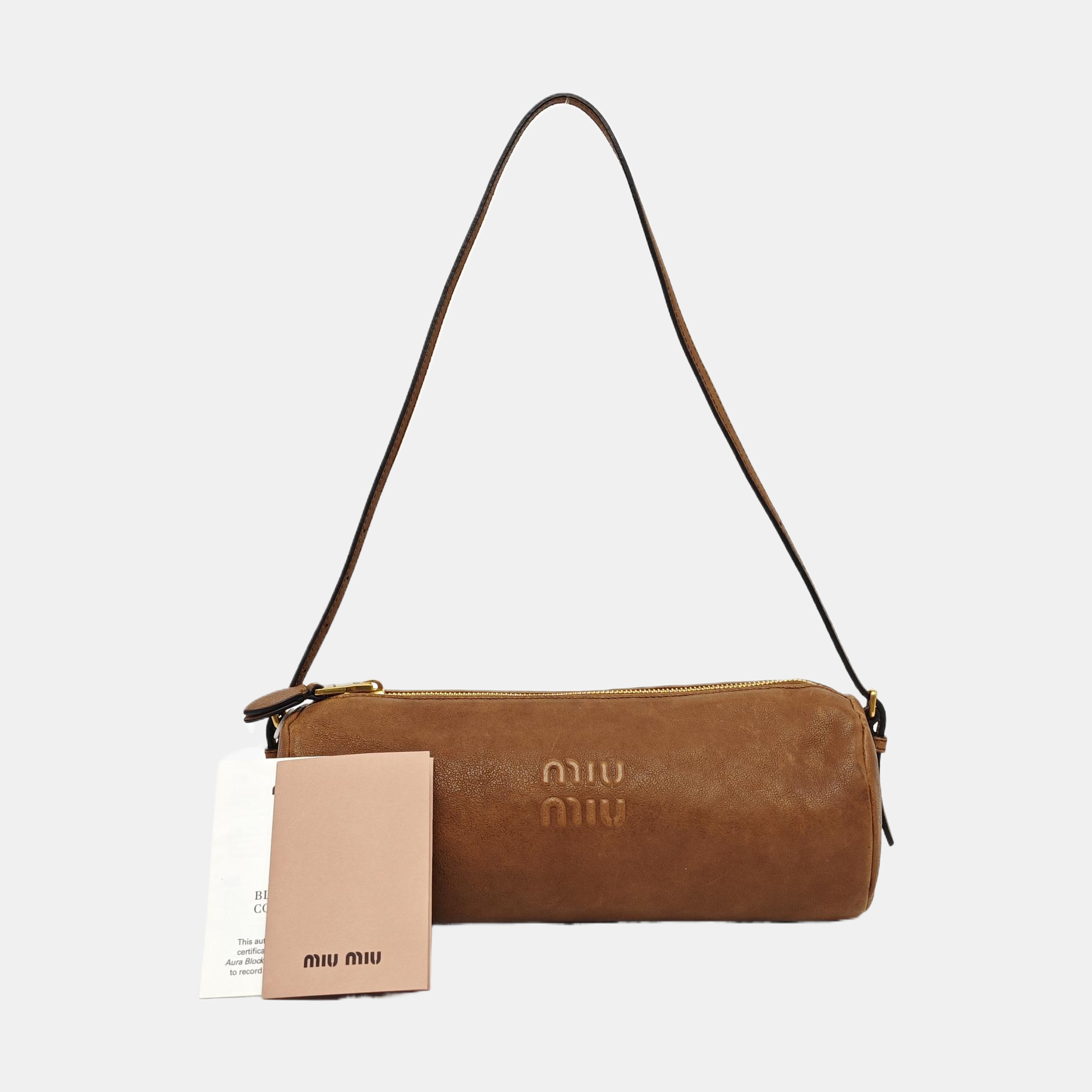 Lambskin Top Handle Bag Brown