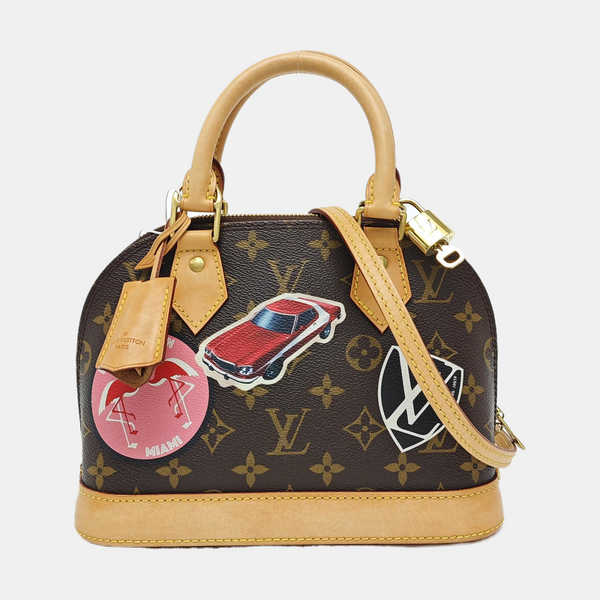 ALMA BB Monogram Coated Canvas Brown