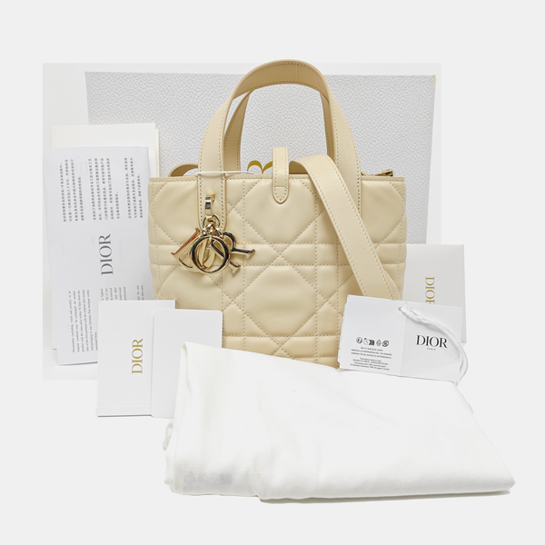 Toujours Small Cannage Calfskin Beige