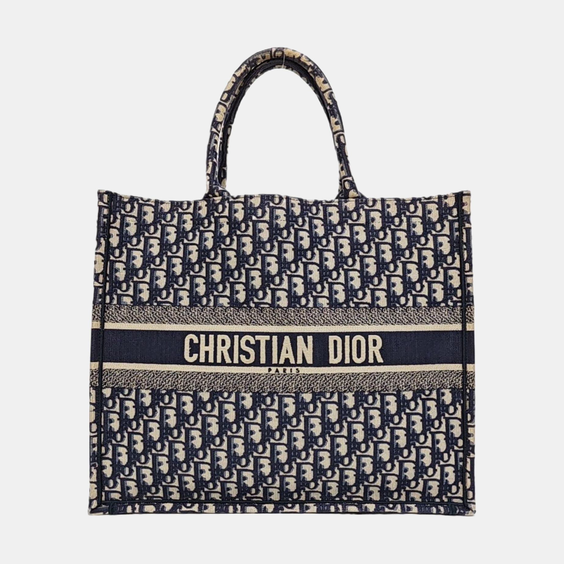 Book Tote Large Oblique Canvas Blue