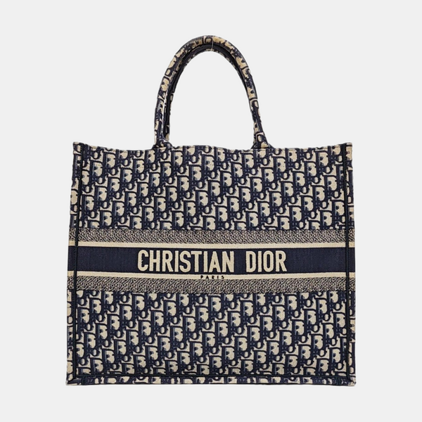 Book Tote Large Oblique Canvas Blue