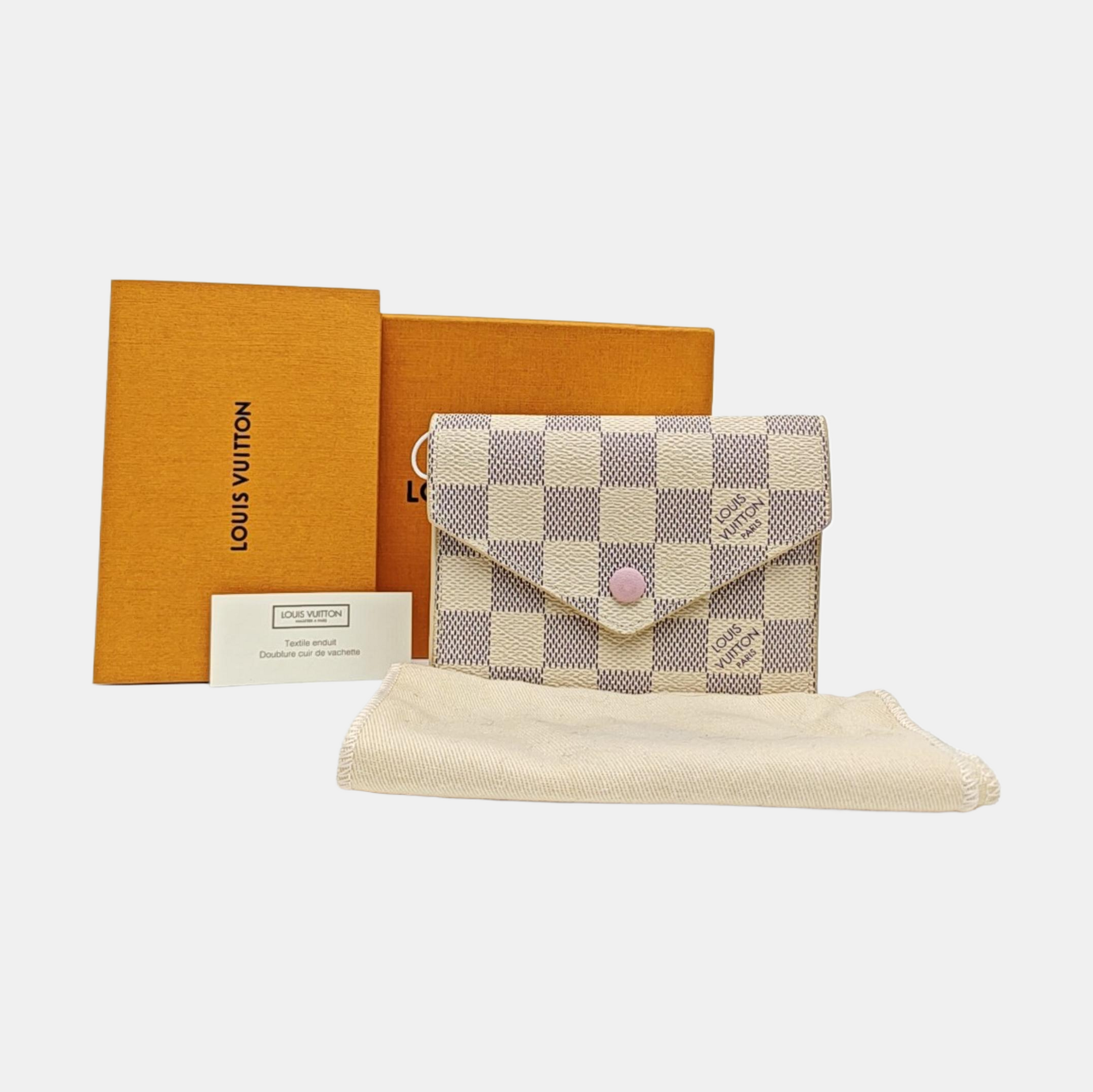 VICTORINE Damier Azur Coated Canvas White Wallet
