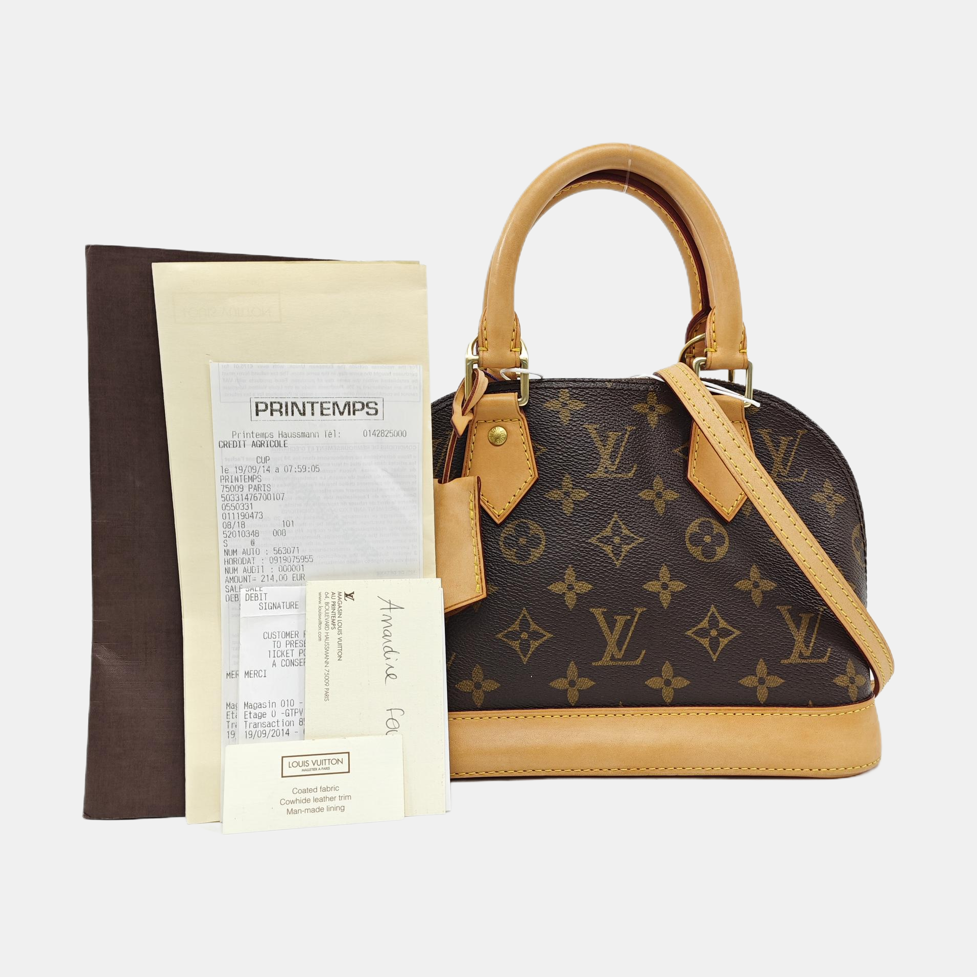 ALMA BB Monogram Coated Canvas Brown