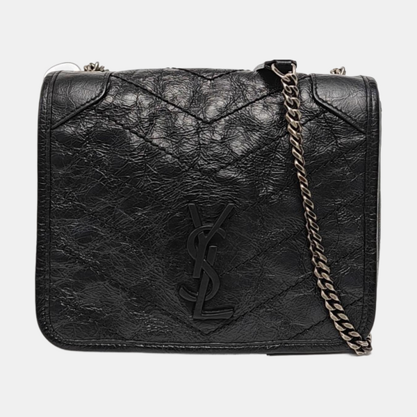 Authenticated pre-owned  NIKI Mini Chevron, Quilted Calfskin Black - Crossbody Bag at Looply