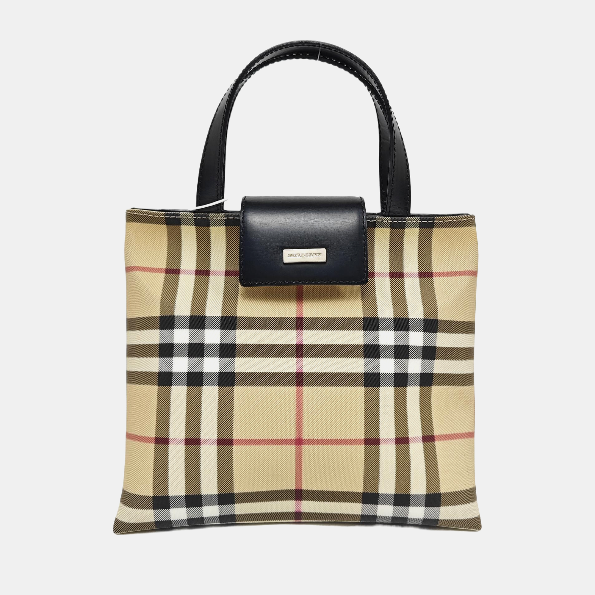 Coated Canvas Top Handle Bag Beige
