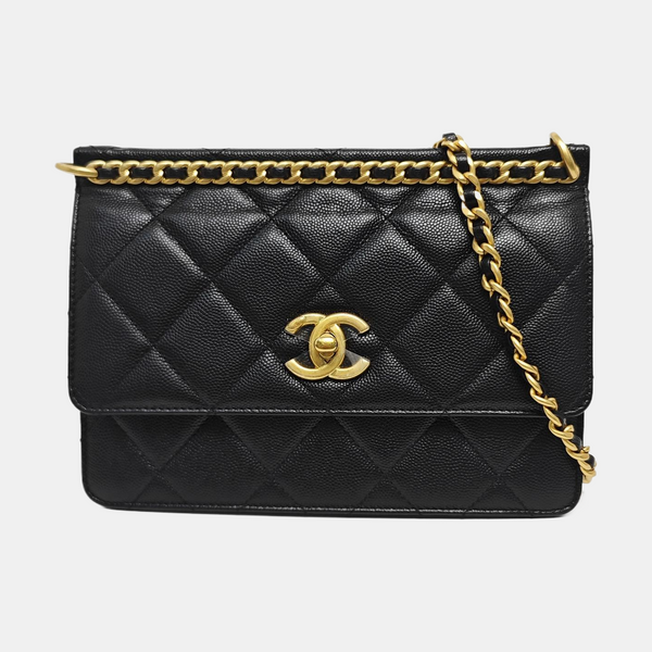 Quilted Grained Calfskin Black