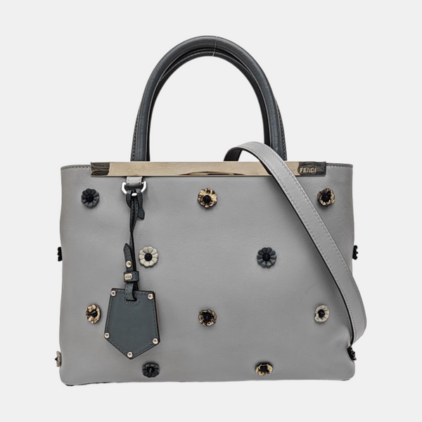 Leather Tote Bag Blue