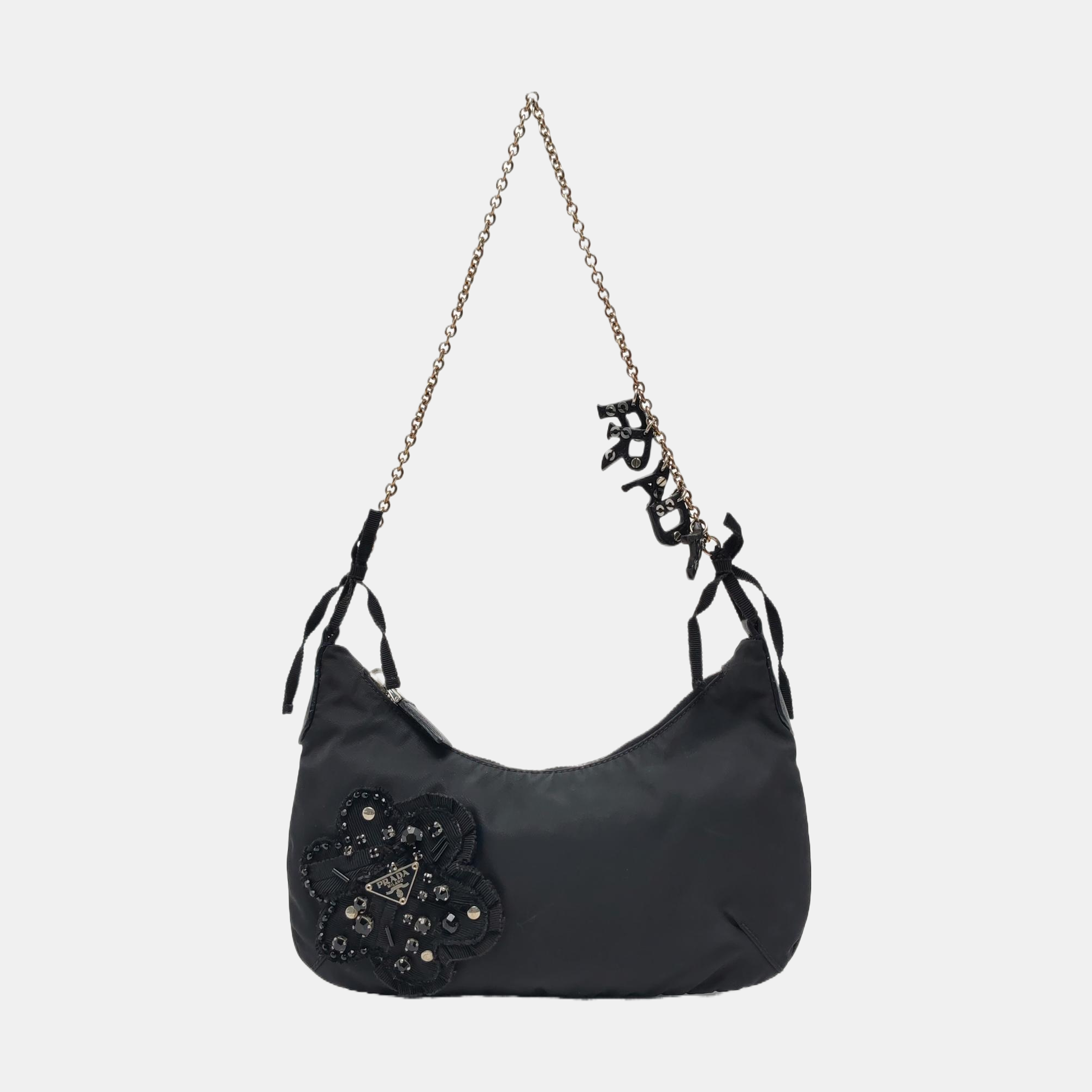 Nylon Shoulder Bag Black