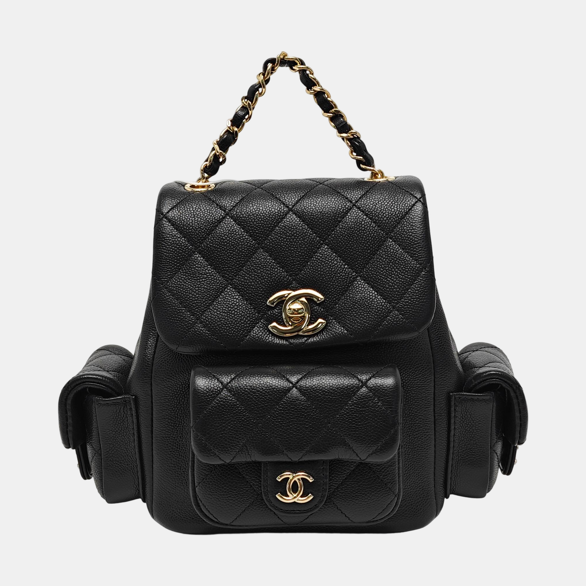 Quilted Grained Calfskin Small Black