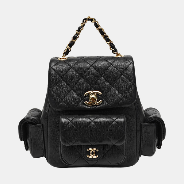 Quilted Grained Calfskin Small Black