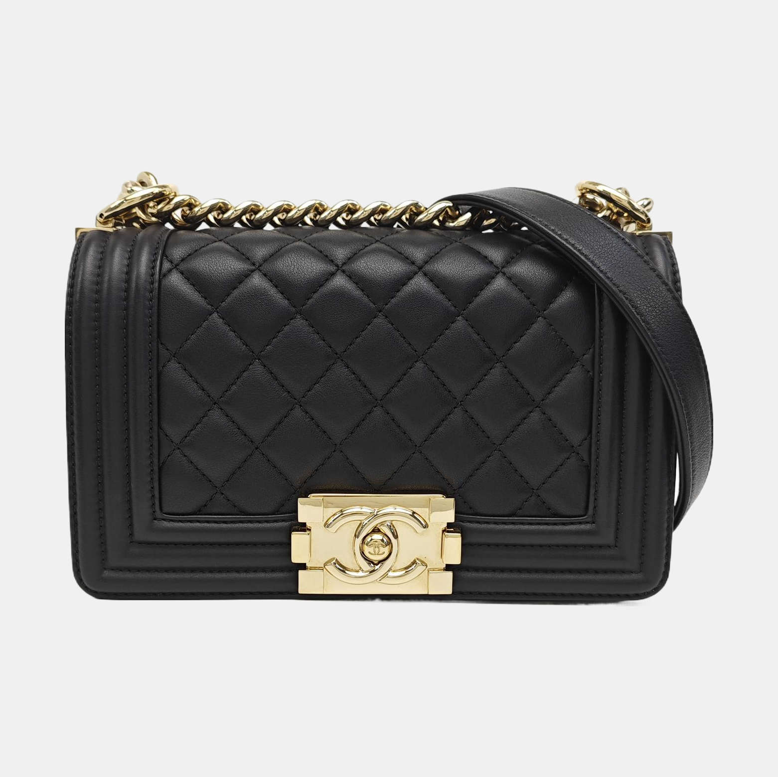 BOY CHANEL Small Quilted Lambskin Black