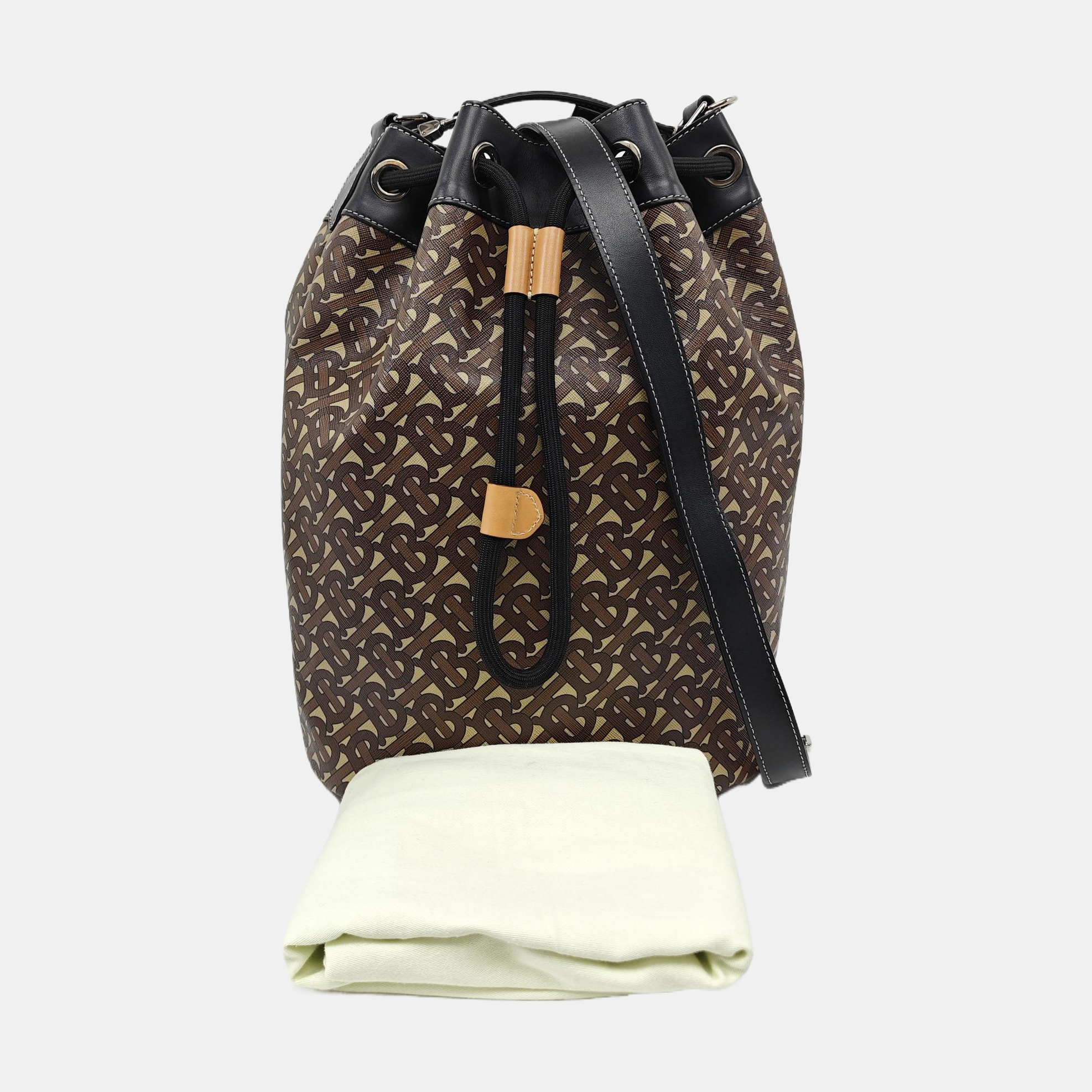 Coated Canvas Tote Bag Brown