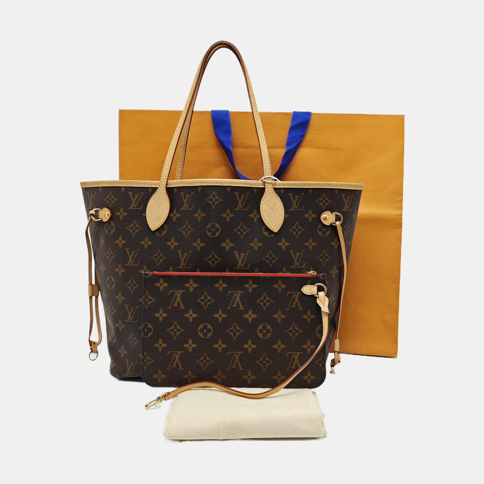 NEVERFULL MM Monogram Coated Canvas Brown
