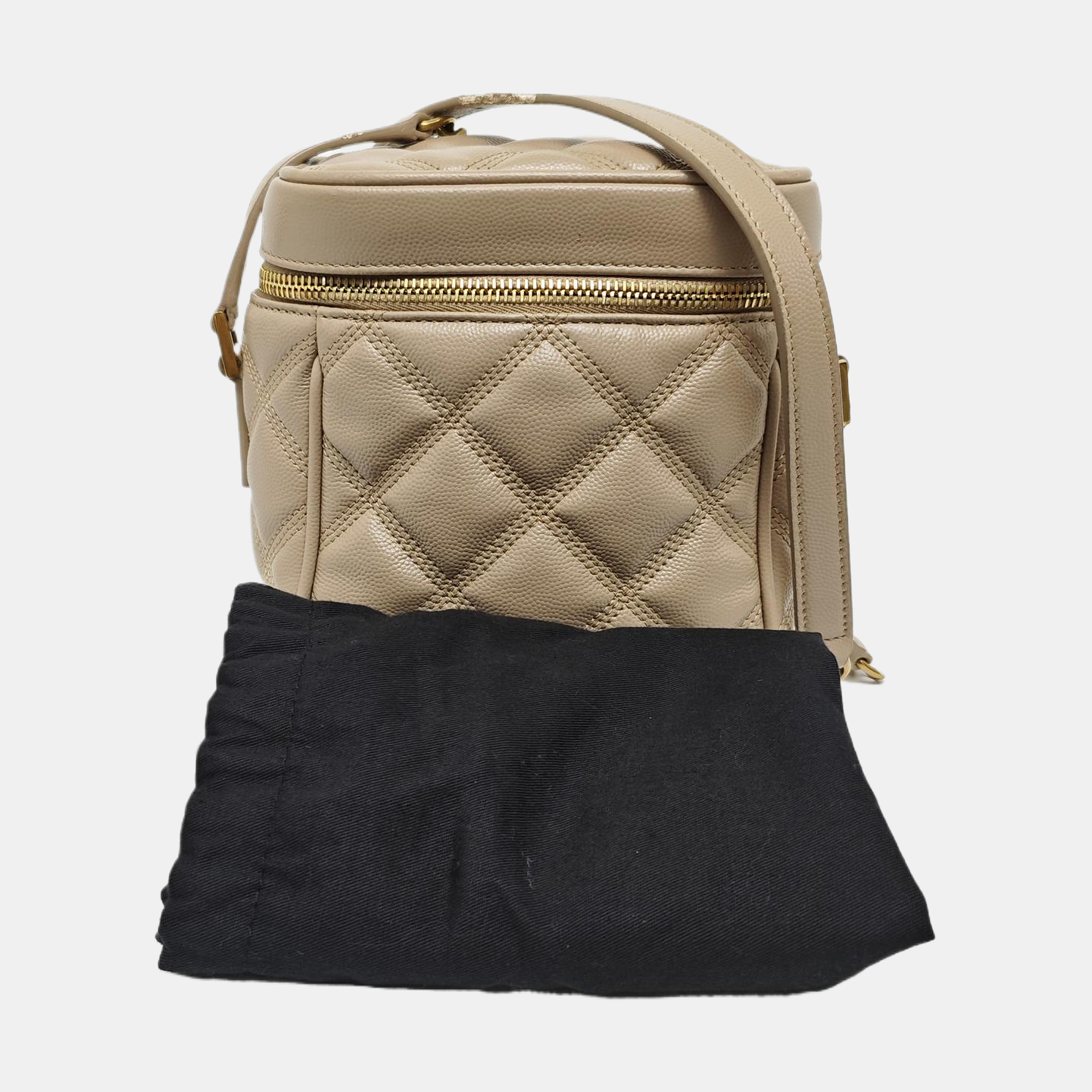 80'S VANITY Quilted Calfskin Beige