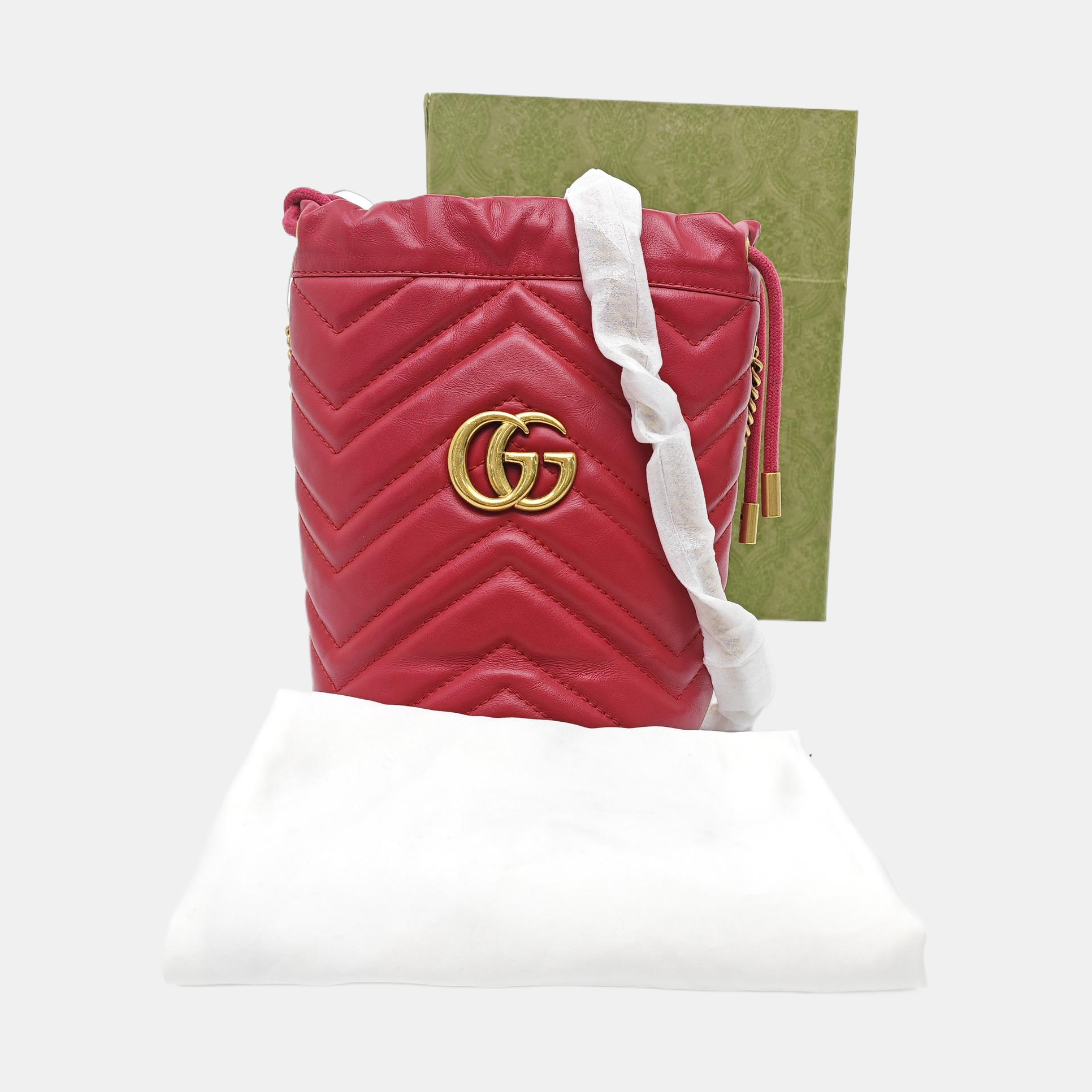 GG Marmont Mini Quilted Calfskin Red