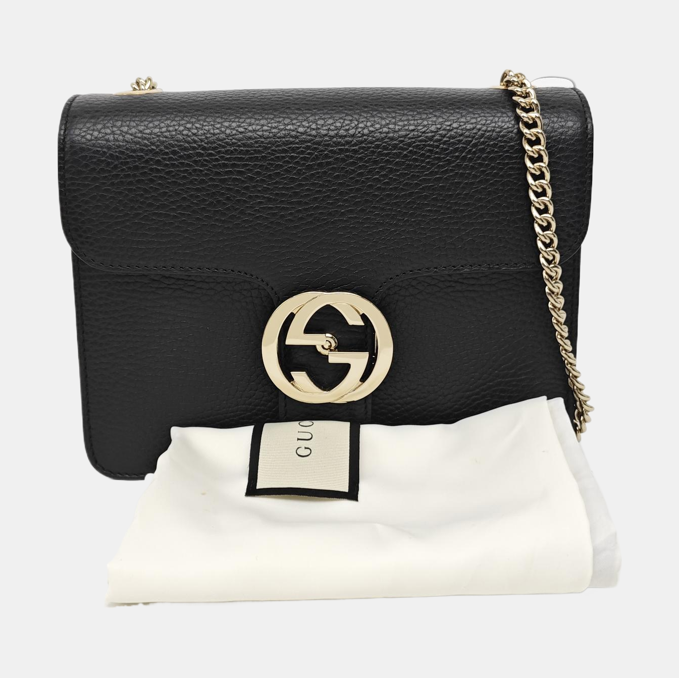 Interlocking G Small Calfskin Black