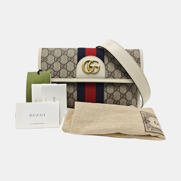 Ophidia Mini Monogram Coated Canvas Beige